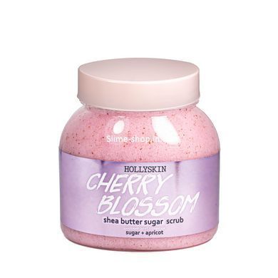 Сахарный скраб для тела Hollyskin Cherry Blossom с маслом ши и перлитом