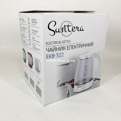 Электрочайник удобный Suntera EKB-322W 1500 Вт 1.8 л, Изысканный электрочайник, XI-143 Электрочайник чайный