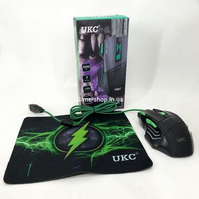 Мишка провідна ігрова UKC 6967 DV-424 з килимком