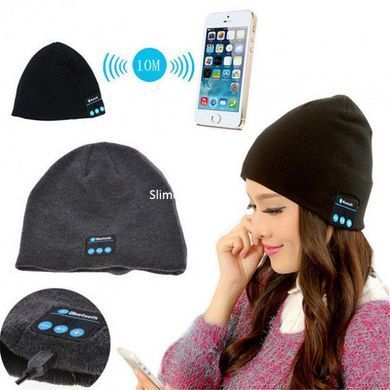 Портативная колонка ШАПКА с bluetooth наушниками SPS Hat BT True. FM-177 Цвет: черный
