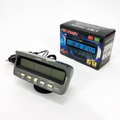 Автомобильные часы-термометр-вольтметр VST - 7045V в RM-908 прикуриватель 12В-24В