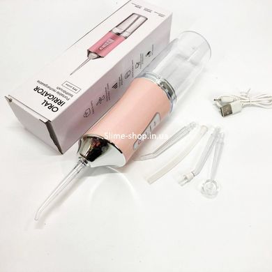 Іригатор для чищення зубів та порожнини рота Oral Irrigator з акумулятором та змінними насадками. BW-939 Колір: рожевий