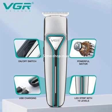Стильна машинка для стрижки VGR V-008 Pro, Тример для скронь, Машинка для стрижки XO-987 волосся бездротове