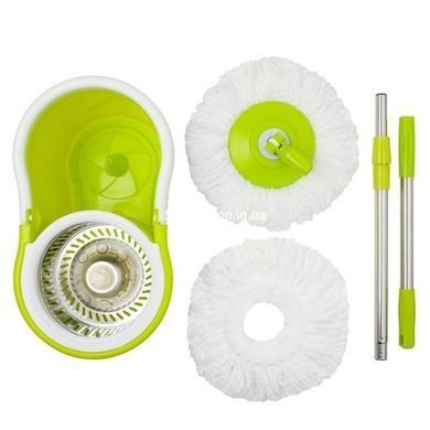 Универсальная швабра с отжимом-центрифугой и ведром Easy Mop Круглая Швабра. SP-488 Цвет: зеленый