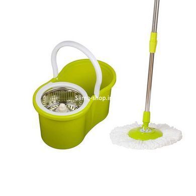 Универсальная швабра с отжимом-центрифугой и ведром Easy Mop Круглая Швабра. SP-488 Цвет: зеленый