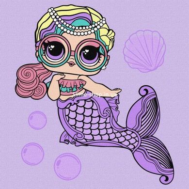 Картина по номерам с красками металлик "L.O.L. Surprise! Mermaids. Miss Sea" 40х40 см