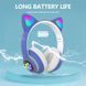 Беспроводные наушники с котячими ушками CAT STN-28 синие, Bluetooth наушники подарок DT-946 для детей