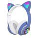 Беспроводные наушники с котячими ушками CAT STN-28 синие, Bluetooth наушники подарок DT-946 для детей