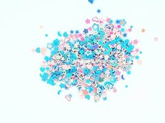 Пайетки «Звезды и сердца Blue and Pink» для слайма