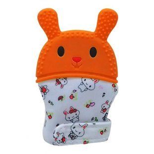 Игрушка-прорезыватель на ручку "Зайка" (коралловый)