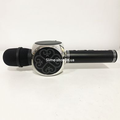 Бездротовий Bluetooth Мікрофон для Караоке Мікрофон DM Karaoke Y 68+BT. Колір: чорний NR-480 зі сріблом