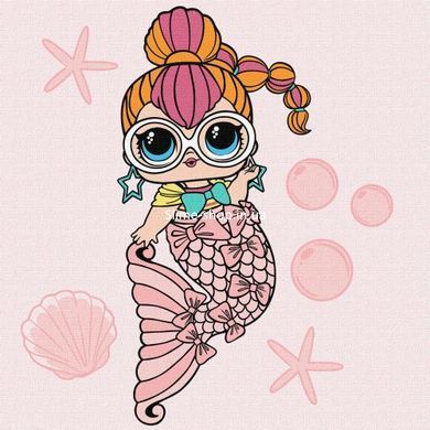 Картина по номерам с красками металлик "L.O.L. Surprise! Mermaids. Neon QT" 40х40 см