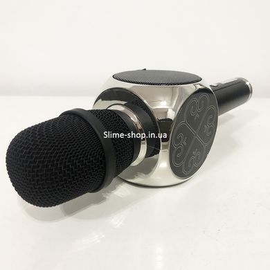 Бездротовий Bluetooth Мікрофон для Караоке Мікрофон DM Karaoke Y 68+BT. Колір: чорний NR-480 зі сріблом