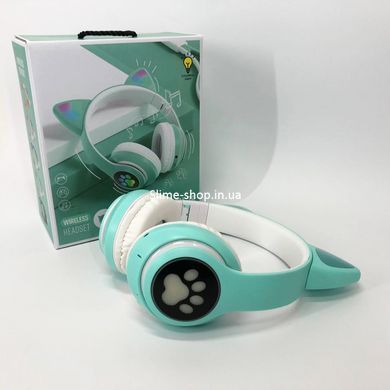 Беспроводные наушники cat ear CAT STN-28 зеленые, Cat Ear наушники с Bluetooth UC-519 и подсветкой