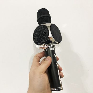 Бездротовий Bluetooth Мікрофон для Караоке Мікрофон DM Karaoke Y 68+BT. Колір: чорний NR-480 зі сріблом