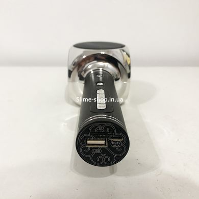 Бездротовий Bluetooth Мікрофон для Караоке Мікрофон DM Karaoke Y 68+BT. Колір: чорний NR-480 зі сріблом