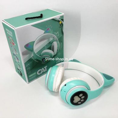 Беспроводные наушники cat ear CAT STN-28 зеленые, Cat Ear наушники с Bluetooth UC-519 и подсветкой
