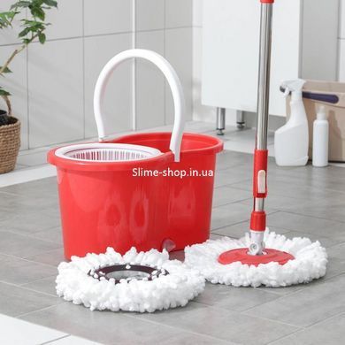 Універсальна швабра з віджимом-центрифугою та відром Easy Mop Кругла Швабра. KH-921 Колір: червоний