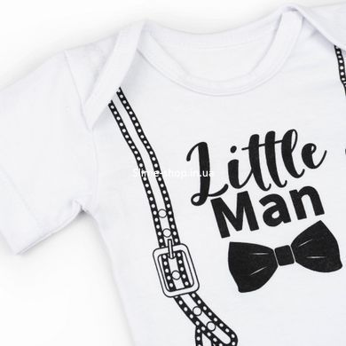 Боди для мальчика с принтом подтяжки Little Man
