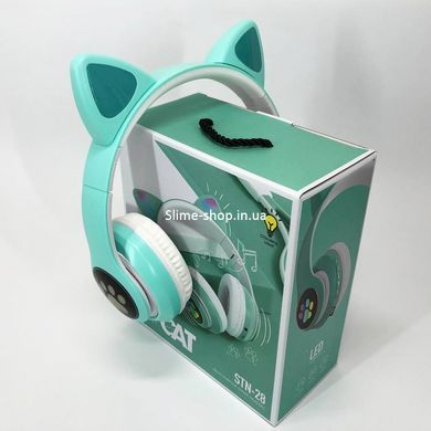 Беспроводные наушники cat ear CAT STN-28 зеленые, Cat Ear наушники с Bluetooth UC-519 и подсветкой