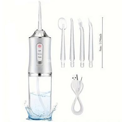 Іригатор для чищення зубів та порожнини рота Oral Irrigator з акумулятором та змінними насадками. UO-630 Колір: білий