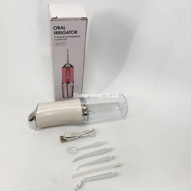 Іригатор для чищення зубів та порожнини рота Oral Irrigator з акумулятором та змінними насадками. UO-630 Колір: білий
