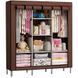 Шкаф тканевый 3 секции складной с каркасом STORAGE WARDROBE 175 х 130 х 45 см. JG-338 Цвет: коричневый