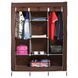 Шкаф тканевый 3 секции складной с каркасом STORAGE WARDROBE 175 х 130 х 45 см. JG-338 Цвет: коричневый