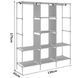 Шкаф тканевый 3 секции складной с каркасом STORAGE WARDROBE 175 х 130 х 45 см. JG-338 Цвет: коричневый