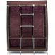 Шкаф тканевый 3 секции складной с каркасом STORAGE WARDROBE 175 х 130 х 45 см. JG-338 Цвет: коричневый