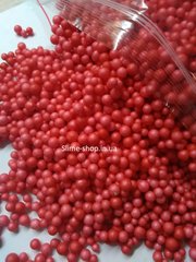 Пенопластовые шарики для слайма маленькие красные, 2-4 мм