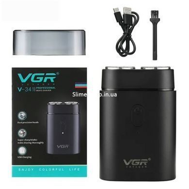 Мужская аккумуляторная мини электробритва VGR V-341 с двумя головками для бритья бороды и SF-707 усов шейвер