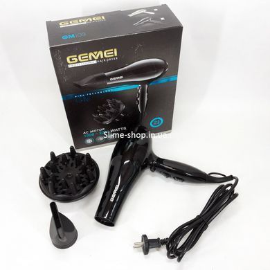 Професійний фен Gemei GM-103 2200Вт для сушіння укладання волосся режими швидкості, TN-839 температури, сенсор
