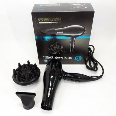 Професійний фен Gemei GM-103 2200Вт для сушіння укладання волосся режими швидкості, TN-839 температури, сенсор