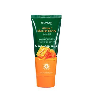 Антиоксидантна пінка для вмивання з медом, вітаміном Е Bioaqua Vitamin E Manuka Honey Cleanser 100 г BQY3522