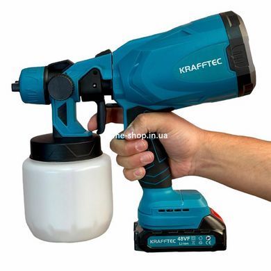Фарборозпилювач компрессор Krafftec 48V/2Ah, 600 W, 800 мл, Краскопульт TL-259 електричний переносний