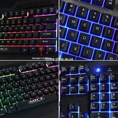 Игровая клавиатура с подсветкой iMICE AK-400, проводная USB клавиатура для компьютера с SB-461 подсветкой клавиш