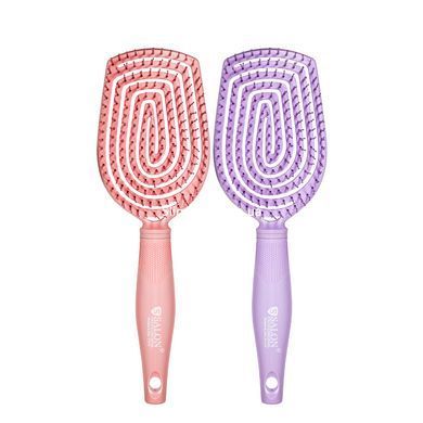 Расчёска для волос массажная продувная Salon Professional с нейлоновой щетиной 98290 SL, Pink Розовая