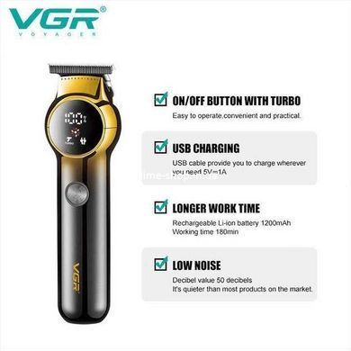 Машинка для стрижки для дому VGR V989, Професійна машинка для стрижки волосся, KX-515 Тример бездротової