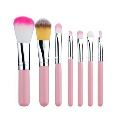 Набір пензлів для макіяжу MaXmaR 7 шт у металевому футлярі PINK MB-210
