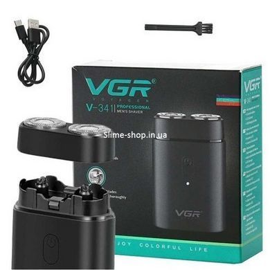 Мужская аккумуляторная мини электробритва VGR V-341 с двумя головками для бритья бороды и SF-707 усов шейвер