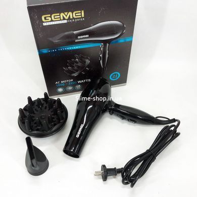 Професійний фен Gemei GM-103 2200Вт для сушіння укладання волосся режими швидкості, TN-839 температури, сенсор