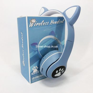 Bluetooth навушники для дітей з вушками Cat VZV 23M, Навушники зі маленькими маленькими NR-416, що світяться, котячими вушками