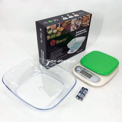 Ваги кухонні DOMOTEC MS-125 Plastic, точні кухонні ваги, ваги для зважування продуктів. OU-539 Колір: зелений