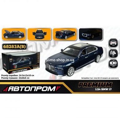 Іграшка машина мет. 1:24 BMW I7, батар.,світло,звук,відкр.двері,кор. 24,5х13х12см