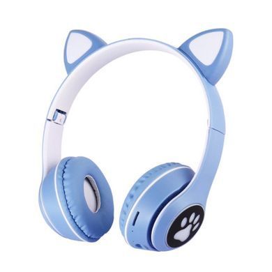 Bluetooth навушники для дітей з вушками Cat VZV 23M, Навушники зі маленькими маленькими NR-416, що світяться, котячими вушками