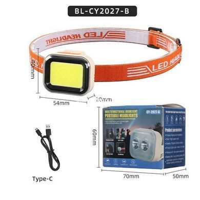 Фонарь на голову для рыбалки CY-2027-B-COB(white+red), Налобная лампа, LG-181 Налобный прожектор