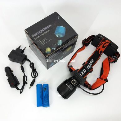 Led фонарь налобный аккумуляторный 1000лм POLICE BL-2199-T6, Фонарик на голову ZA-978 на батарейках