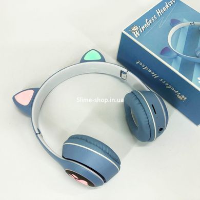 Bluetooth навушники для дітей з вушками Cat VZV 23M, Навушники зі маленькими маленькими NR-416, що світяться, котячими вушками