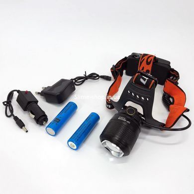 Led фонарь налобный аккумуляторный 1000лм POLICE BL-2199-T6, Фонарик на голову ZA-978 на батарейках